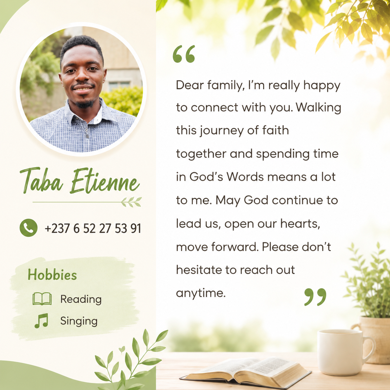 Cameroon Church 喀麦隆教会 Bro Taba Etienne👇